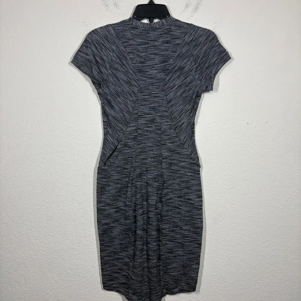 Lululemon 4 & Go Where-To Short Sleeve Dress Heathered Black Pullover Outdoor